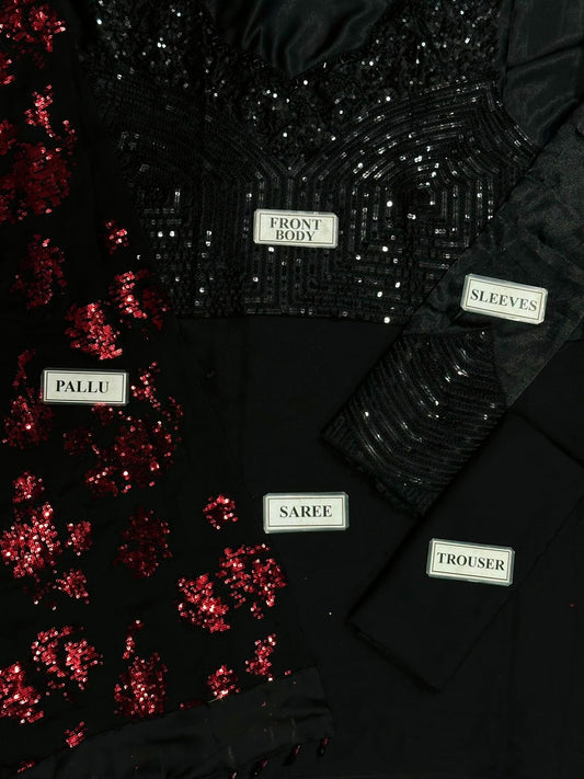 Jazmin Semi Pure Chiffon Most Hit Saree Wedding Season / Party Wear 2025