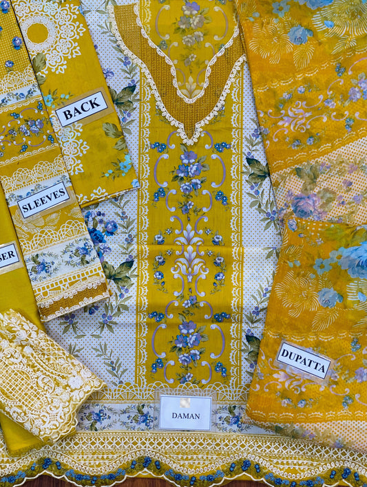 Elaf ESTELLE Premium Pure Lawn Dress With Chiffon Duppata 2025