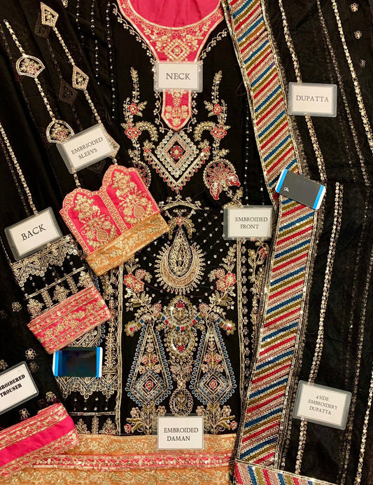 Adan Libas Black Beauty Chiffon Design Dress 2025