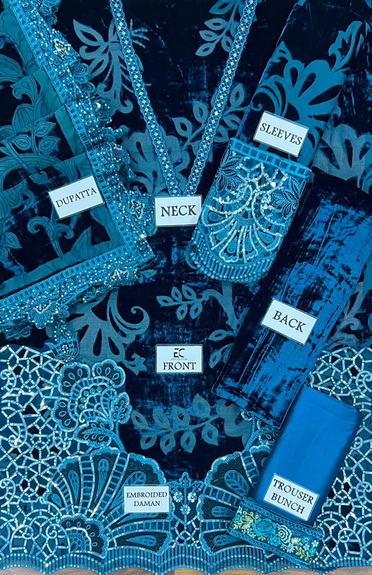 Maria B Palachi Collection Velvet Black & Zinc Wedding & Party Wear 2025