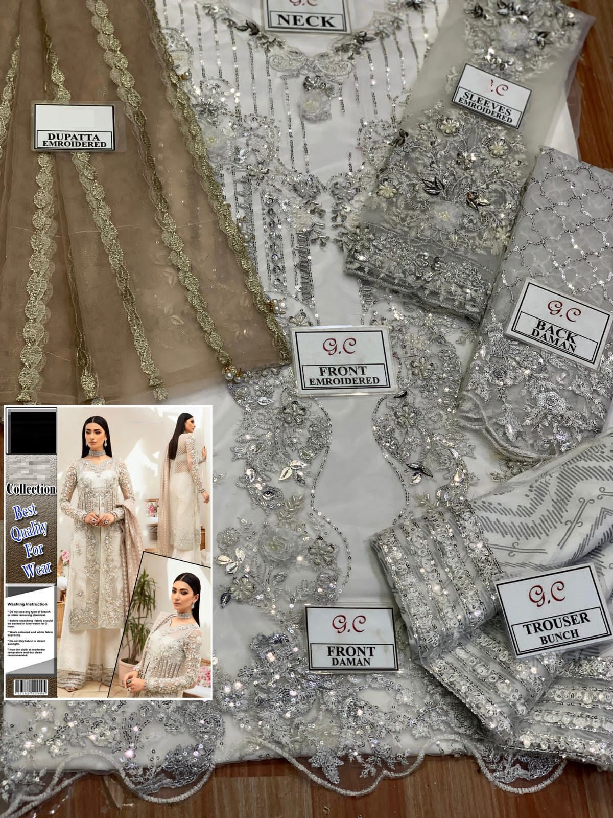 Maryam Hussain Rooshni Emb Bridal Soft Net Wedding & Party Wear Dress 2025