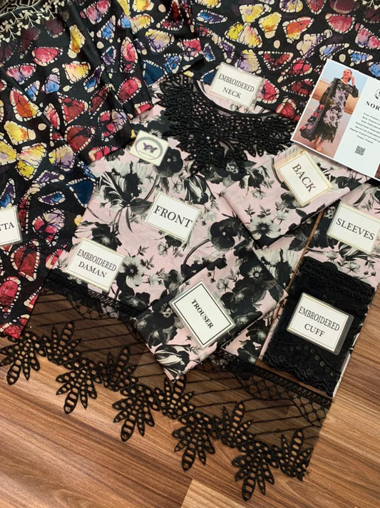 Norah Premium Lawn Dress With Voil Duppata 2025