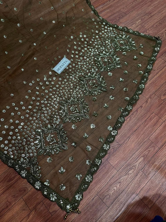 Baroque Wz-25 Semi Pure Chiffon Dress With Organza Duppata 2025