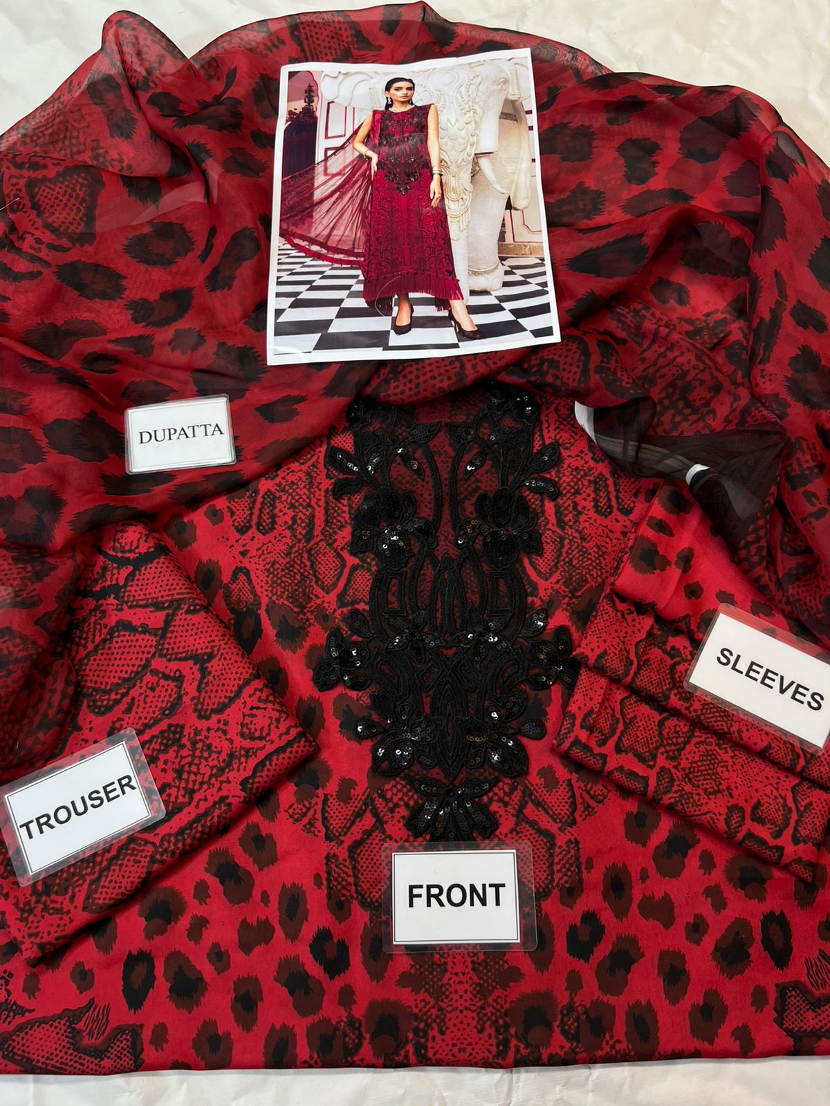 Maria b M Print Red Wz-201 Latest Digital Luxury Swiss Lawn Dress 2025