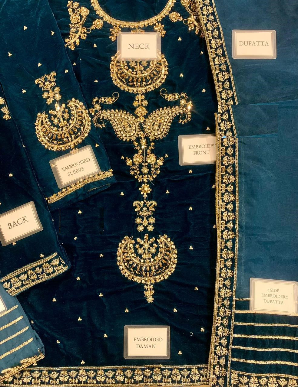 Agha Noor Velvet 9000 Micro Navy Hot Design 2025