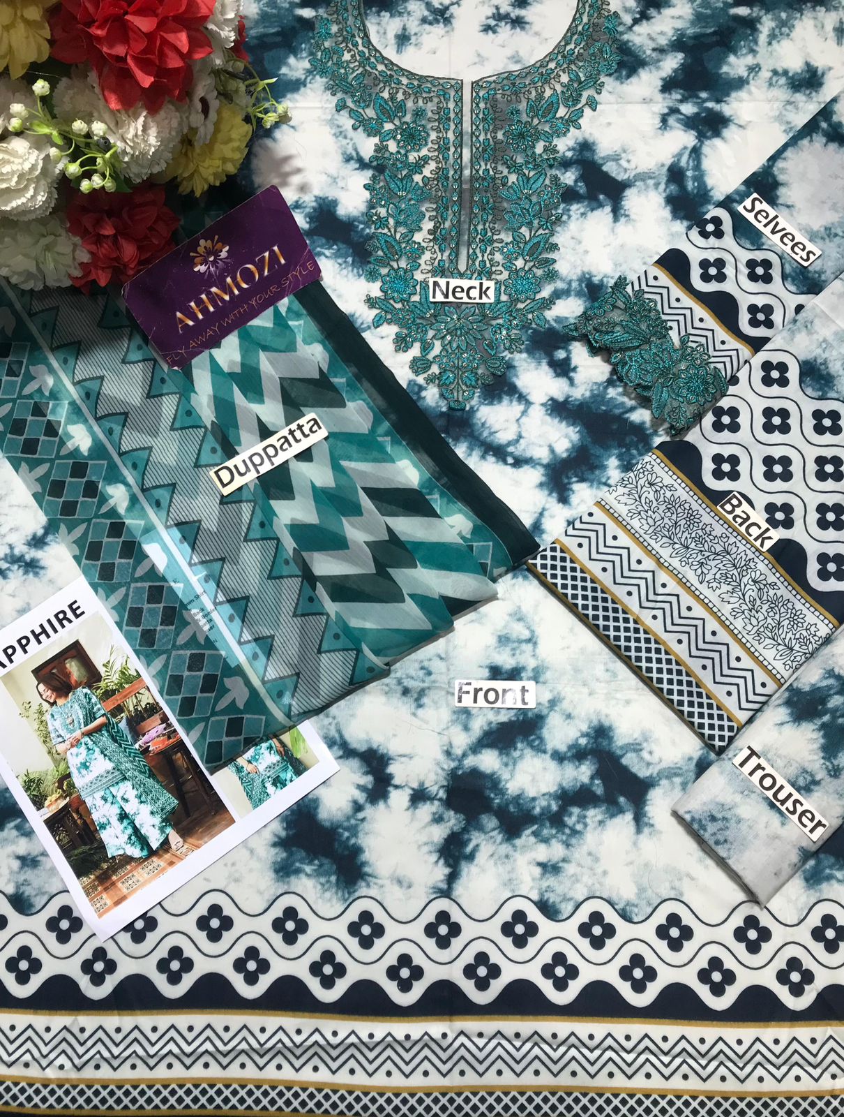 Sapphire Beautiful Design D-210 Luxury Pure Lawn Embroidered Dress 2025