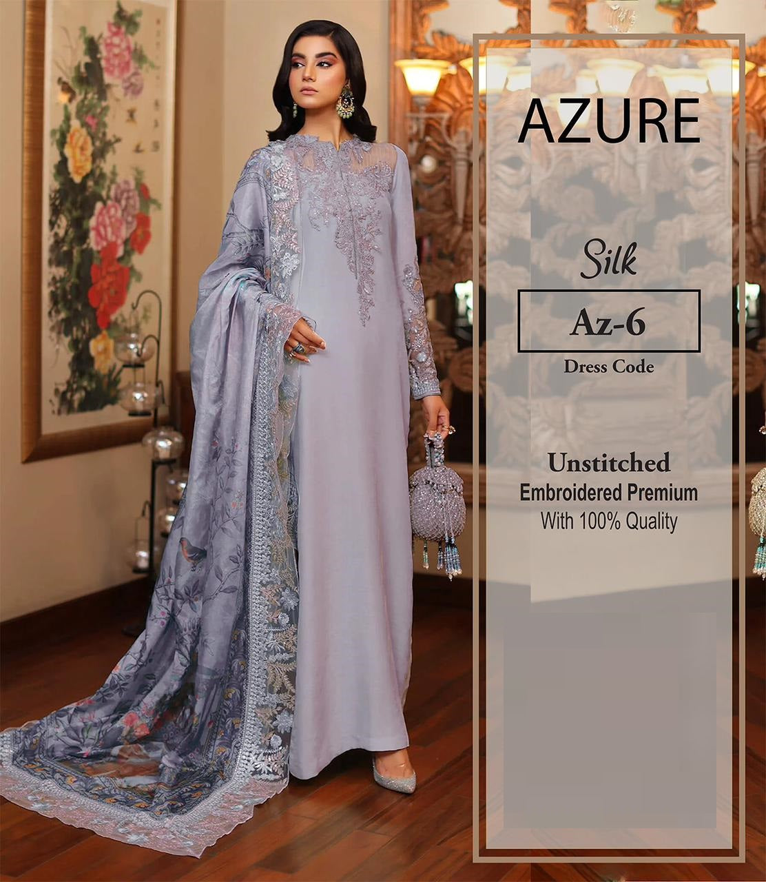 Azure Wz-020 Pure Charmuse Silk Formal Dress Party Wear 2025