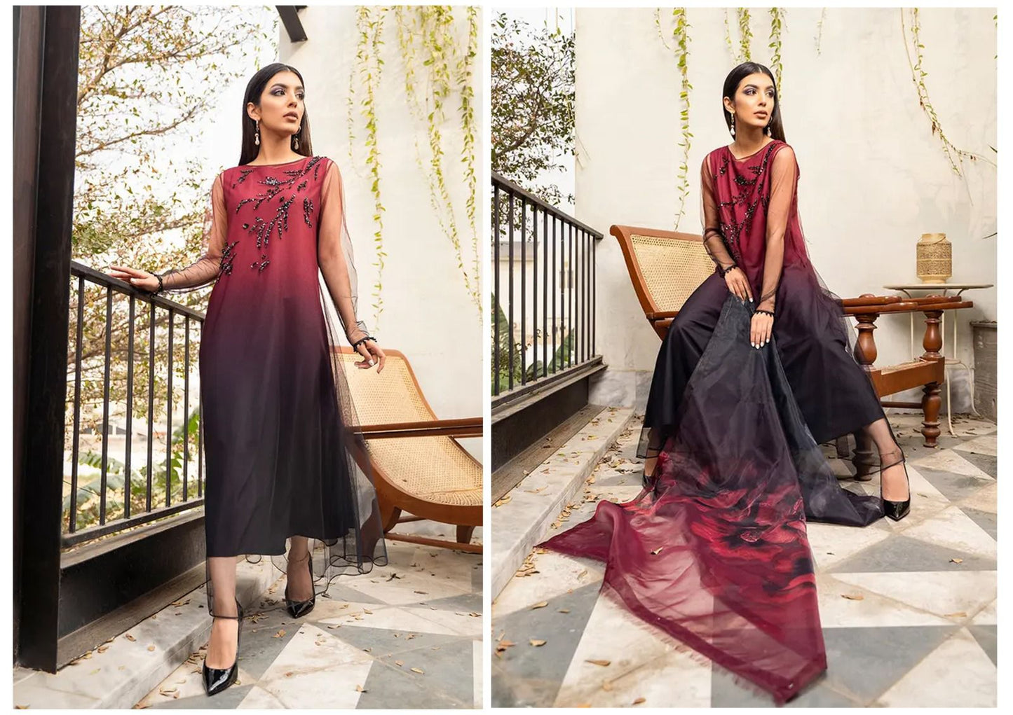 Lulusar Soft Net Tie & Die Shamoz Silk Inner  Formal Dress Party Wear 2025