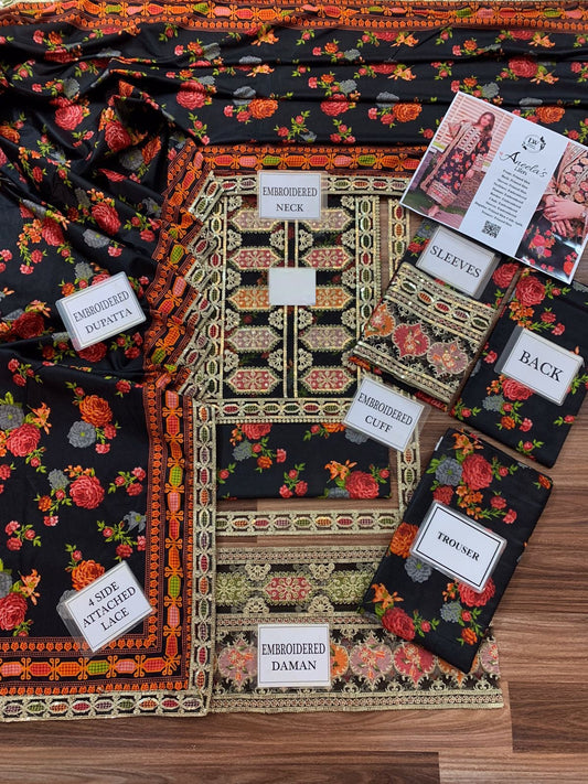 Aneela's Linen WInter Formal & Party Wear Dress 2025