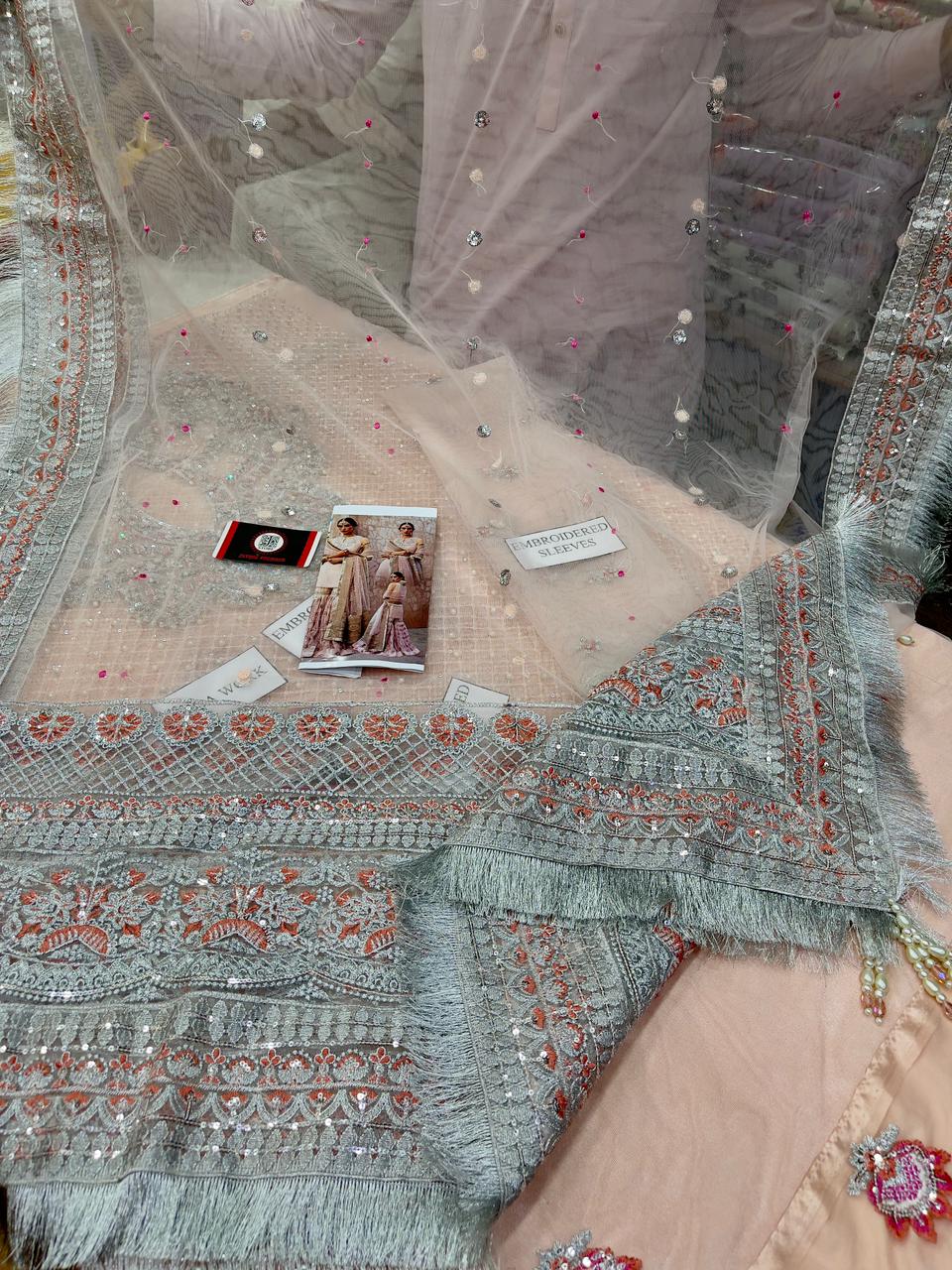 Faizan Saqlain Bridal Soft Net Wedding Lehnga/Garara 2025