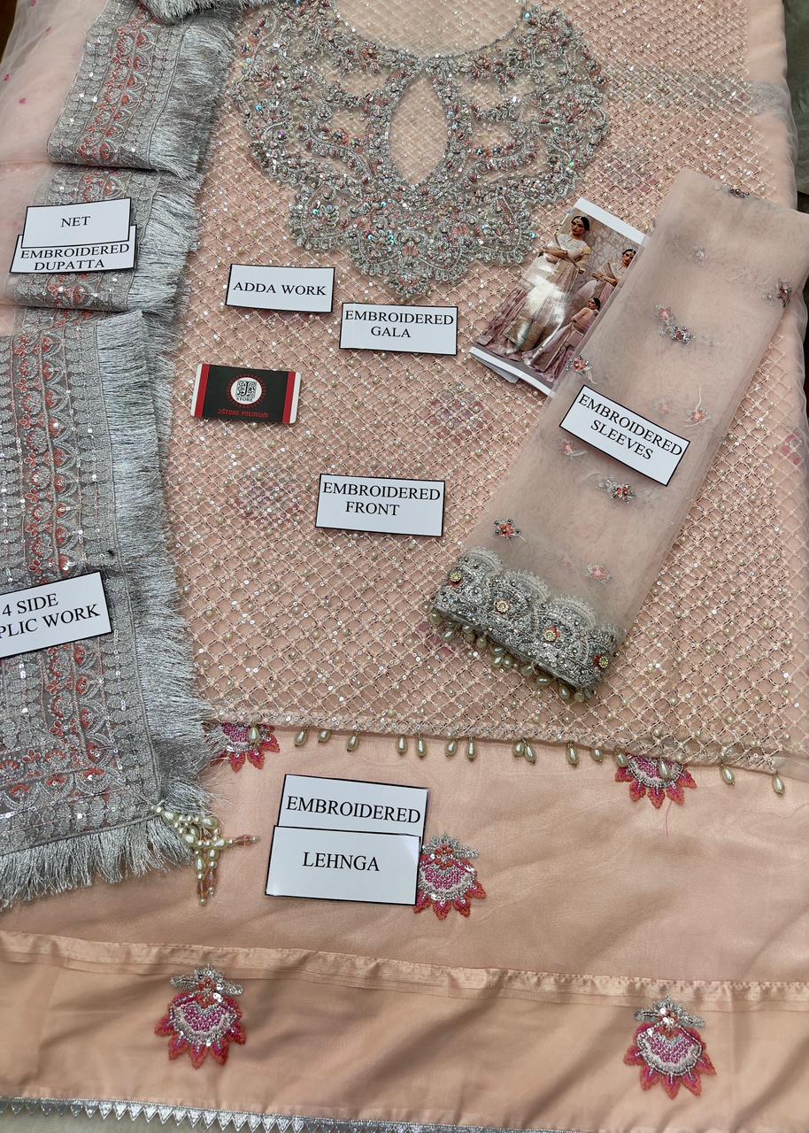 Faizan Saqlain Bridal Soft Net Wedding Lehnga/Garara 2025