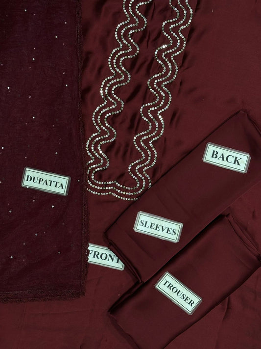 Lulusar Wear by Hania Amir Wz-12 New Arival Soft Shamooz Silk Dress 2025