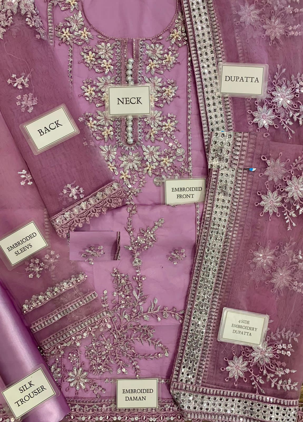 Mushq Indigo 4Pcs Soft Net Luxury Formal & Party Wear Pakistani Dress 2025