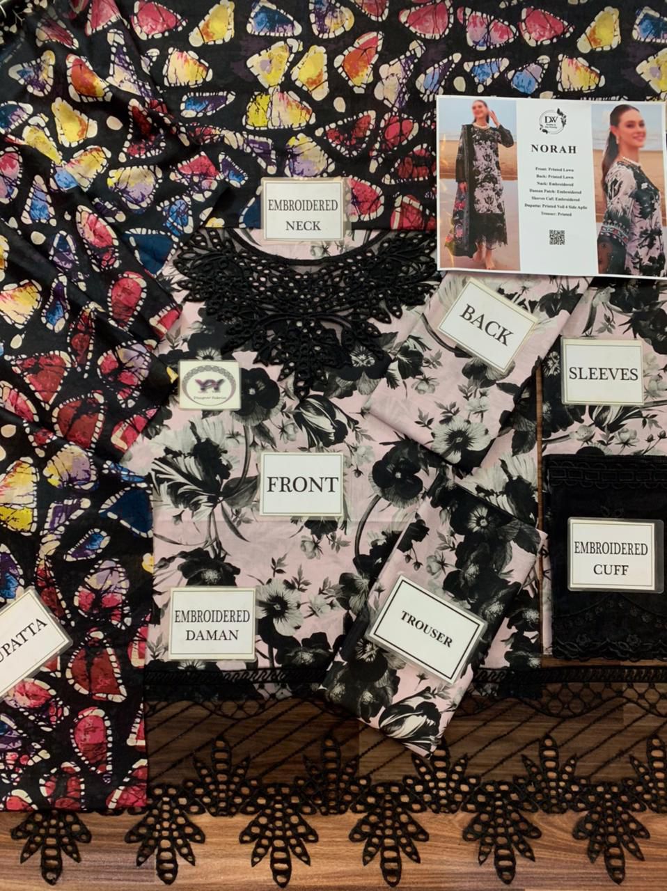 Norah Premium Lawn Dress With Voil Duppata 2025