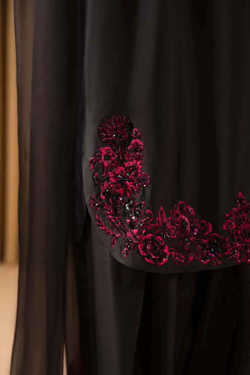 Ruby Black Red Wz-234 Raw Silk Dress 2025