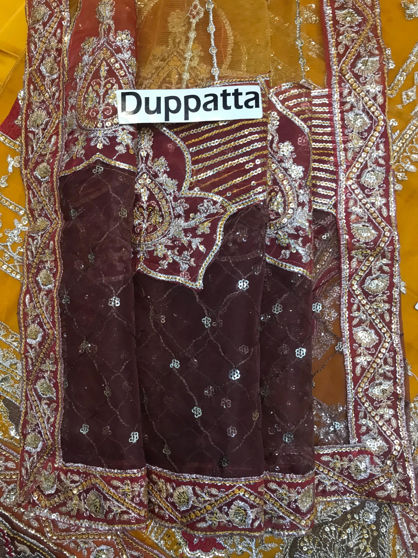 Adan Libas Wz 201 Yellow Chiffon Emb Dress 2025