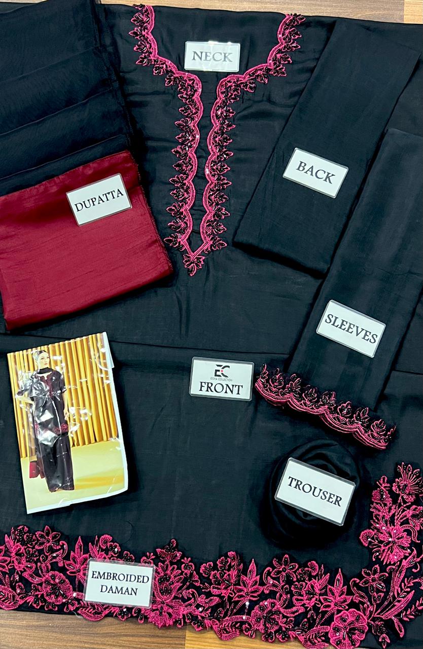 Ruby Black Red Wz-234 Raw Silk Dress 2025