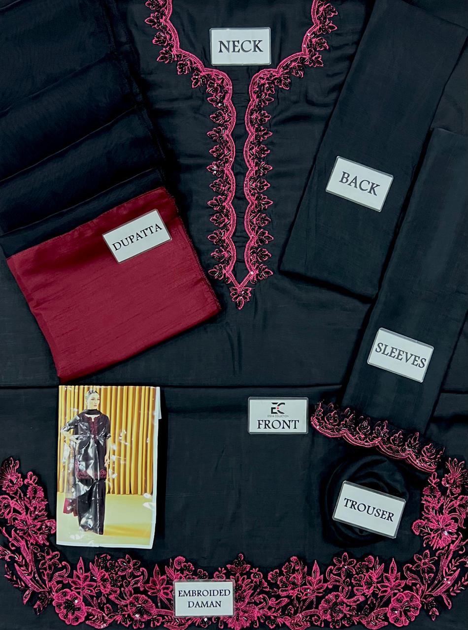 Ruby Black Red Wz-234 Raw Silk Dress 2025