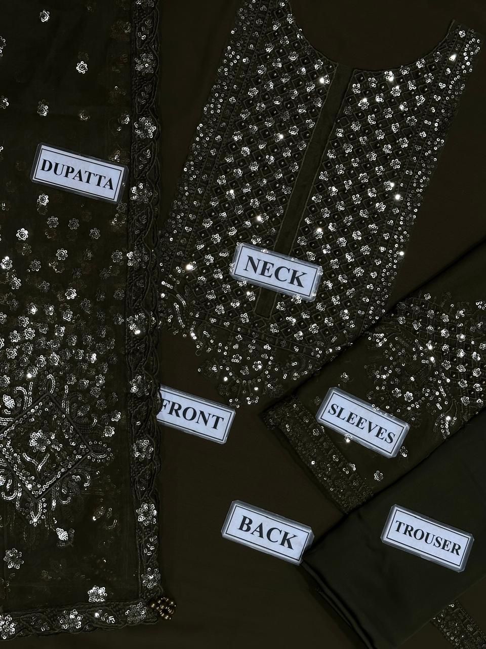 Baroque Wz-25 Semi Pure Chiffon Dress With Organza Duppata 2025