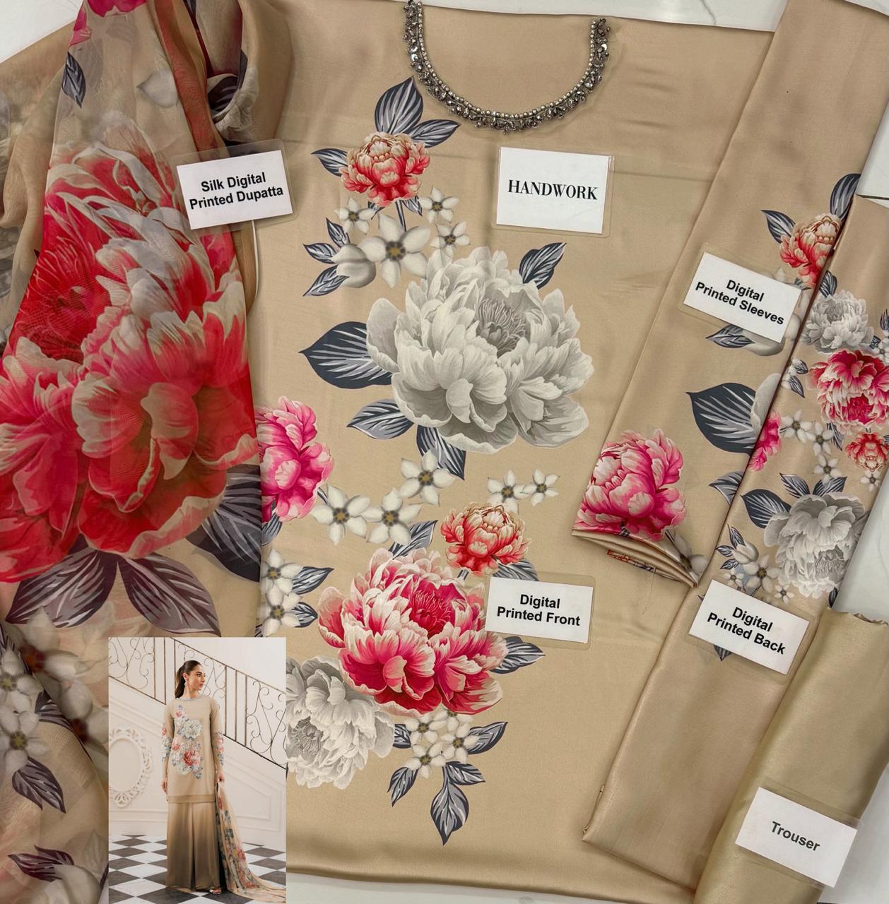 Lulusar Wz-041 Most Demanding Edition 3Pcs Shamoz Silk Dress 2025