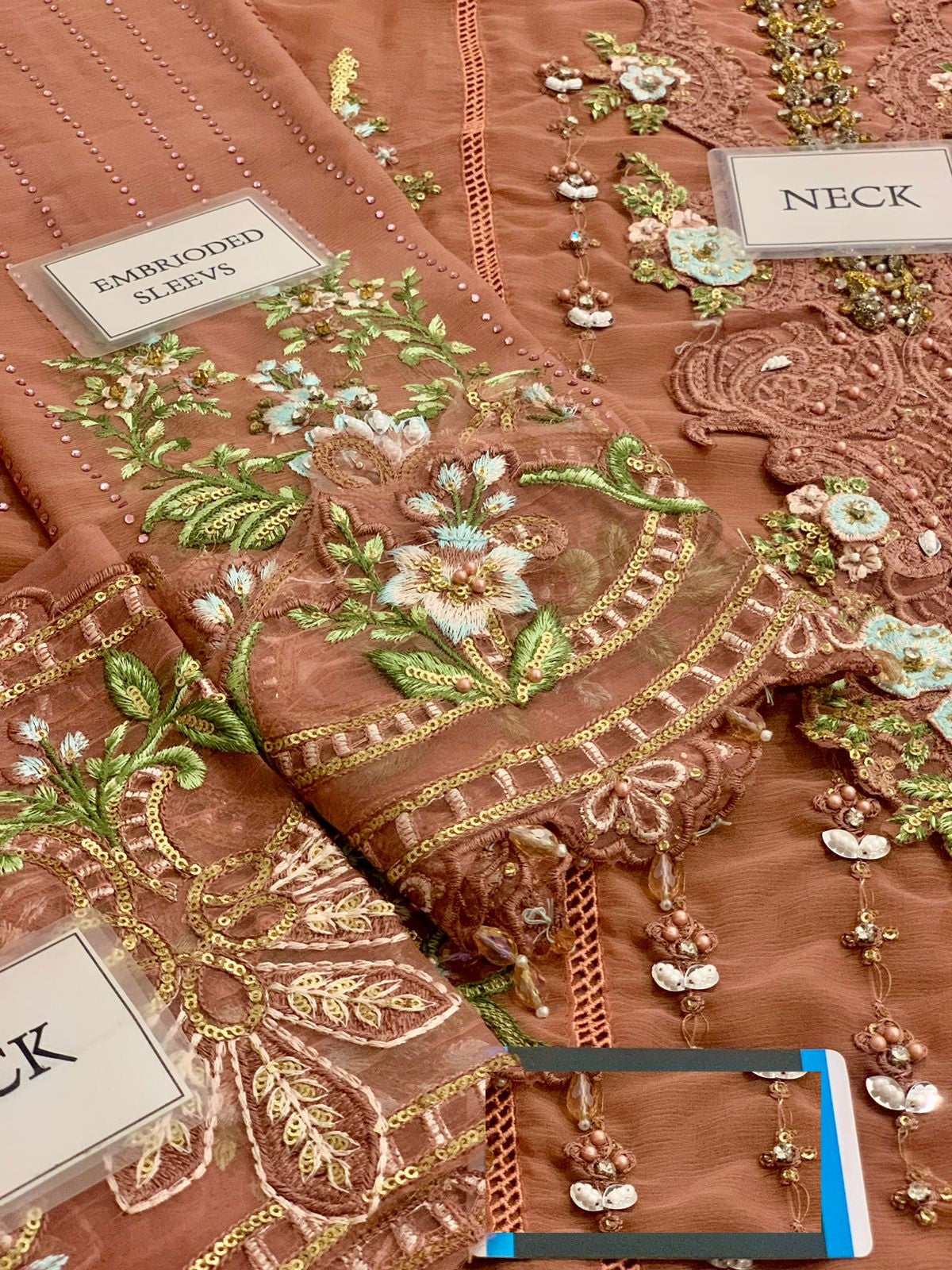 Maria b Wz-095 Tea Pink Chiffon Dress With Silk Duppata Formal & Wedding 2025