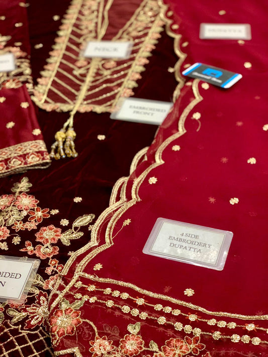 Emaan Adeel Eav-Kanwal Wz-2030 Velvet Dress WInter 2025