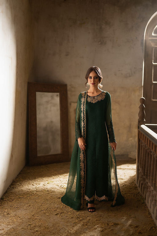 Azure Zinc New Design Sale 11.11 traditional outfit standing in a sunlit room with a mirror and door.