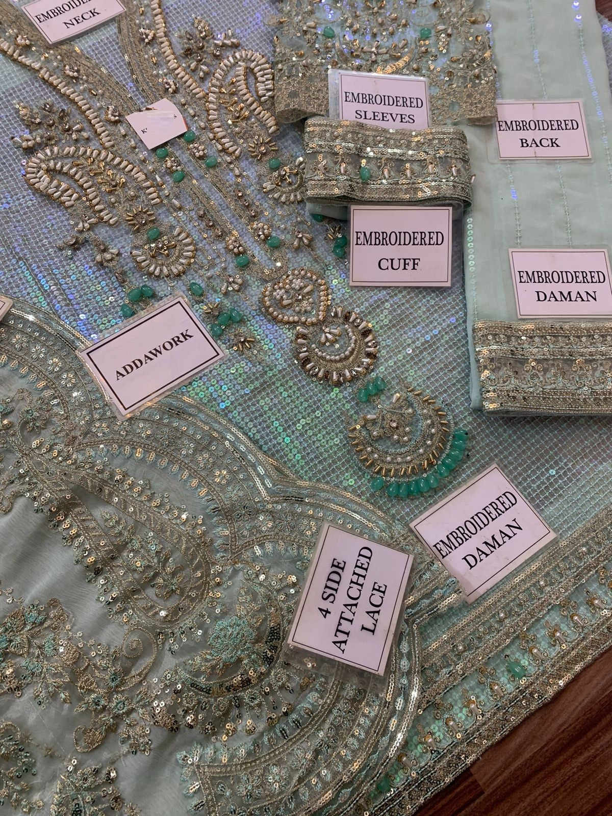 Maria b El-007 Most Beautifull Dress Full Adda Work Semi Pure Chiffon 2025