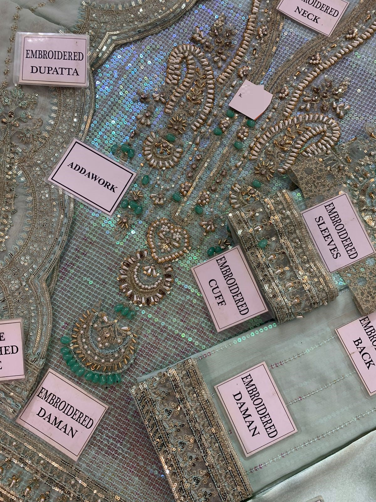 Maria b El-007 Most Beautifull Dress Full Adda Work Semi Pure Chiffon 2025