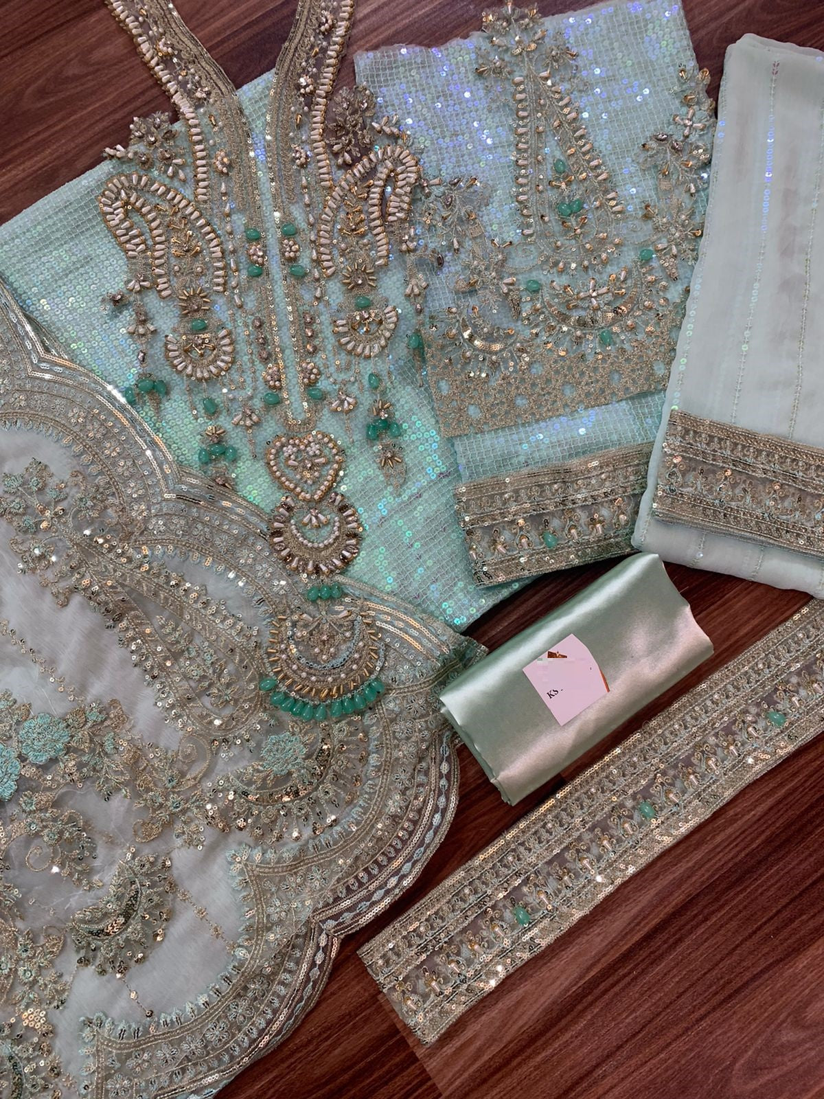 Maria b El-007 Most Beautifull Dress Full Adda Work Semi Pure Chiffon 2025