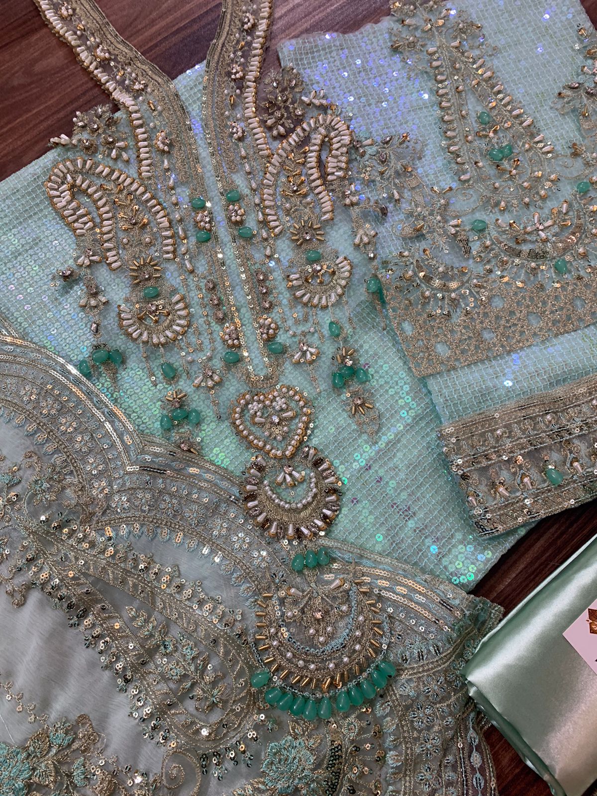 Maria b El-007 Most Beautifull Dress Full Adda Work Semi Pure Chiffon 2025