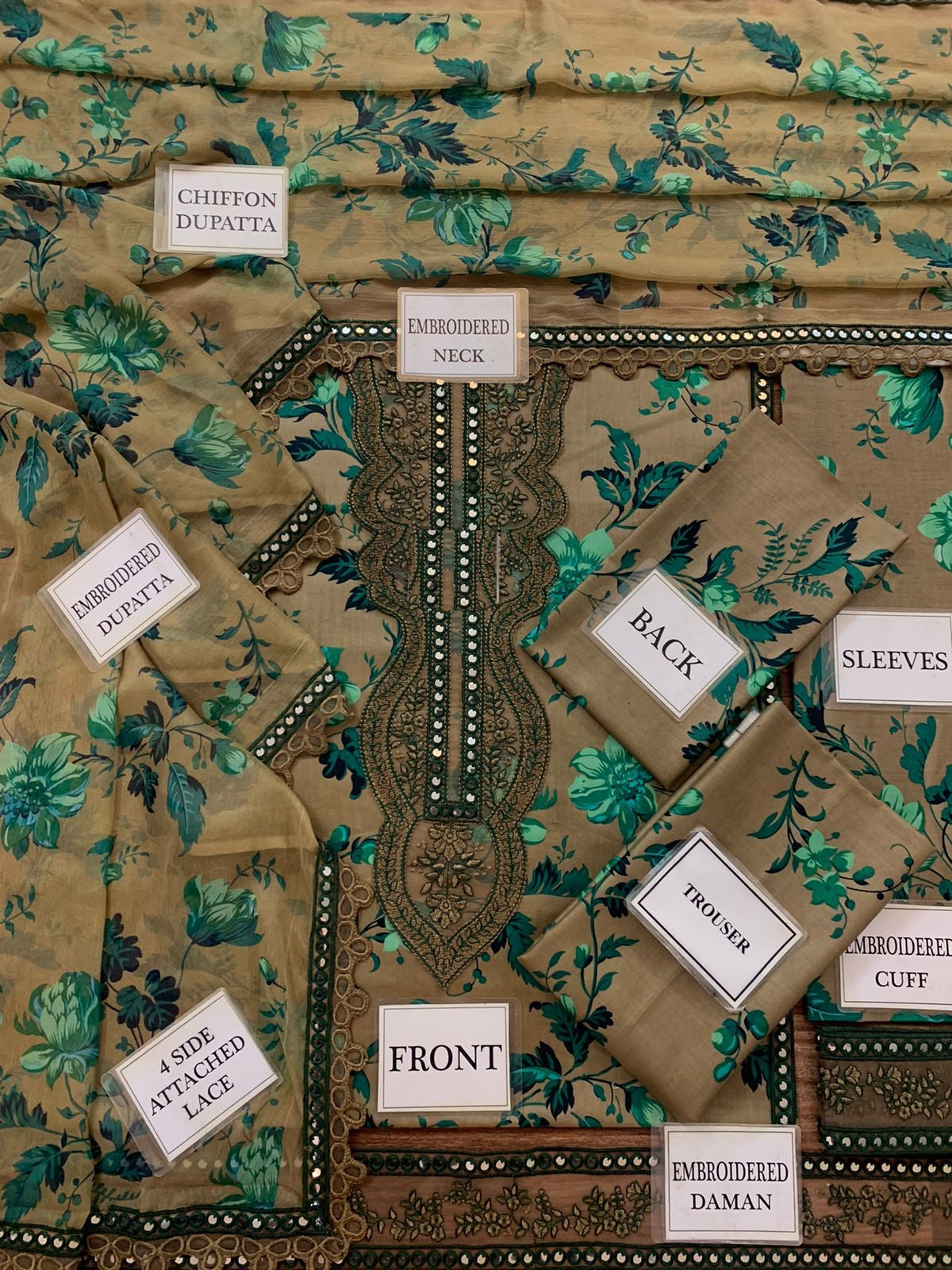 Aneela’s New Classy Color Hit Code Wz-039 Premium Pure Lawn Emb With Chiffon Emb Duppata 25