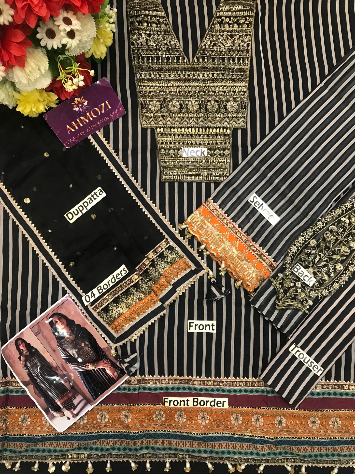 Charizma Wz-87 Printed Chiffon Emb Dress 25