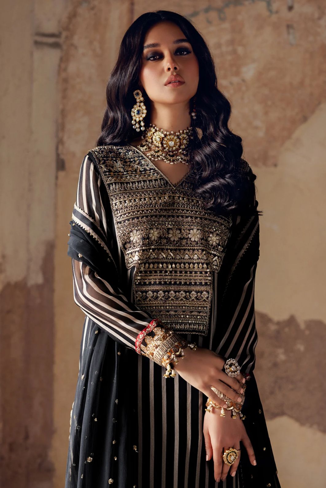 Charizma Wz-87 Printed Chiffon Emb Dress 25