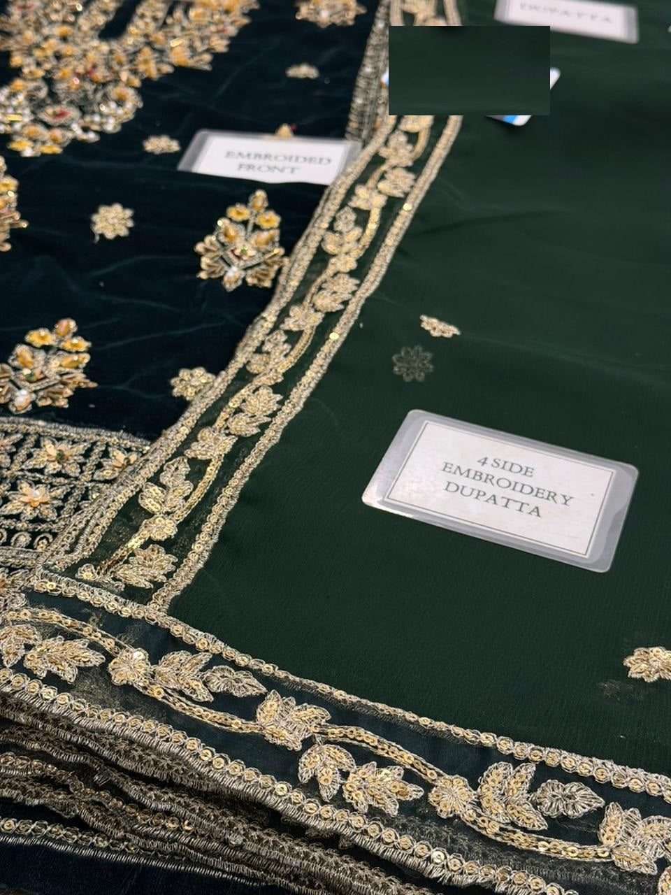 Haseens Khushrang Wz=09 Velvet Dress With Chiffon Duppata 25