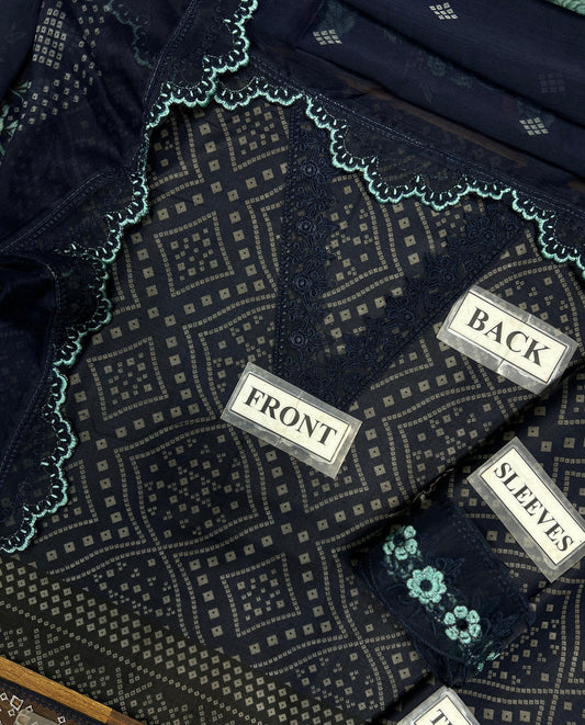 Aneela's Chundri Wz-650 Luxury Lawn Dress With Crinkle Chiffon Emb Duppata 25