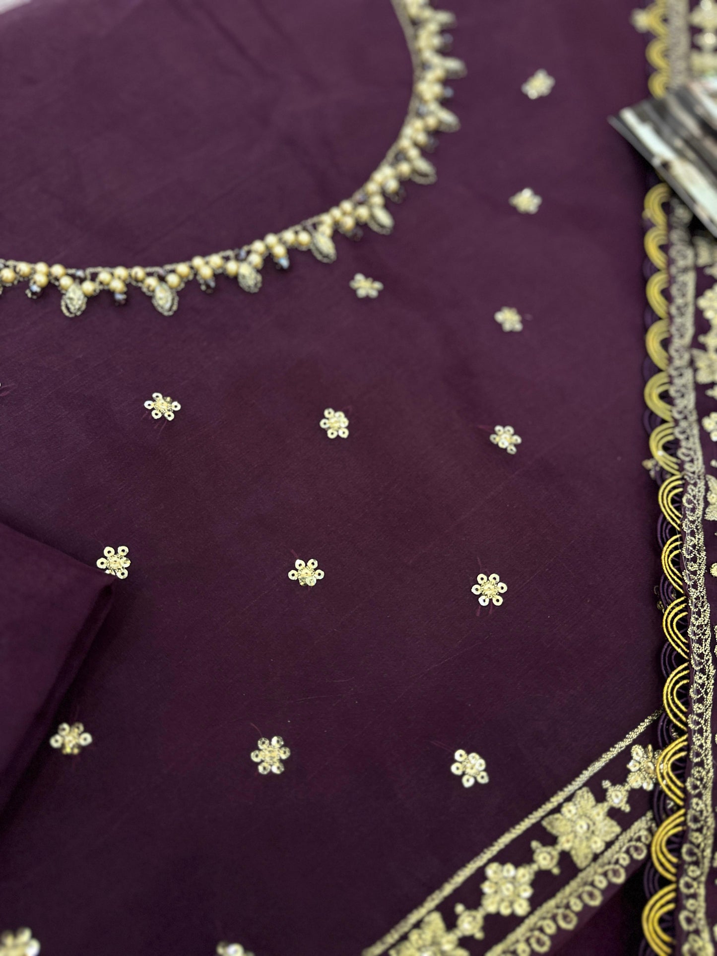 Maria b Purple Semi Pure Chiffon & Organza Hot Demanding Saree 25
