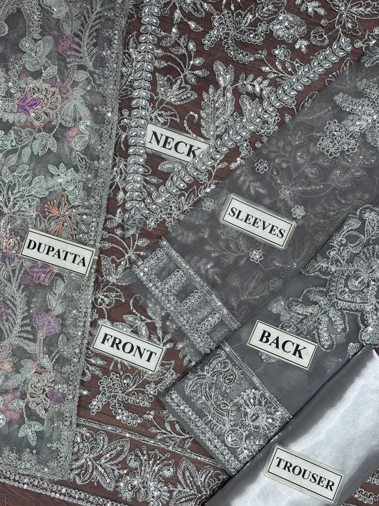 Zarif !00% Net Dress Most Demanding Luxury Formal Wedding Dress 25