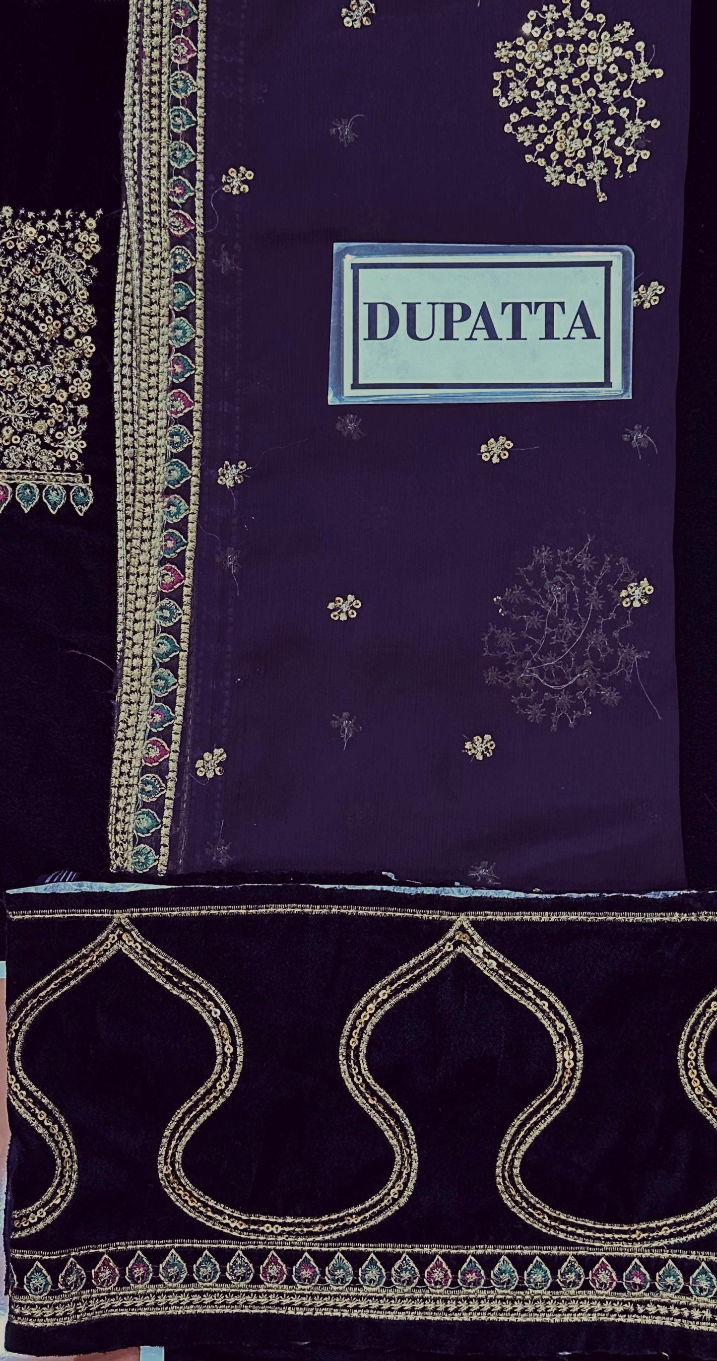 Jazmin Chandni Wz-06 Navy Beautiful Velvet Dress With Velvet Trouser 2025