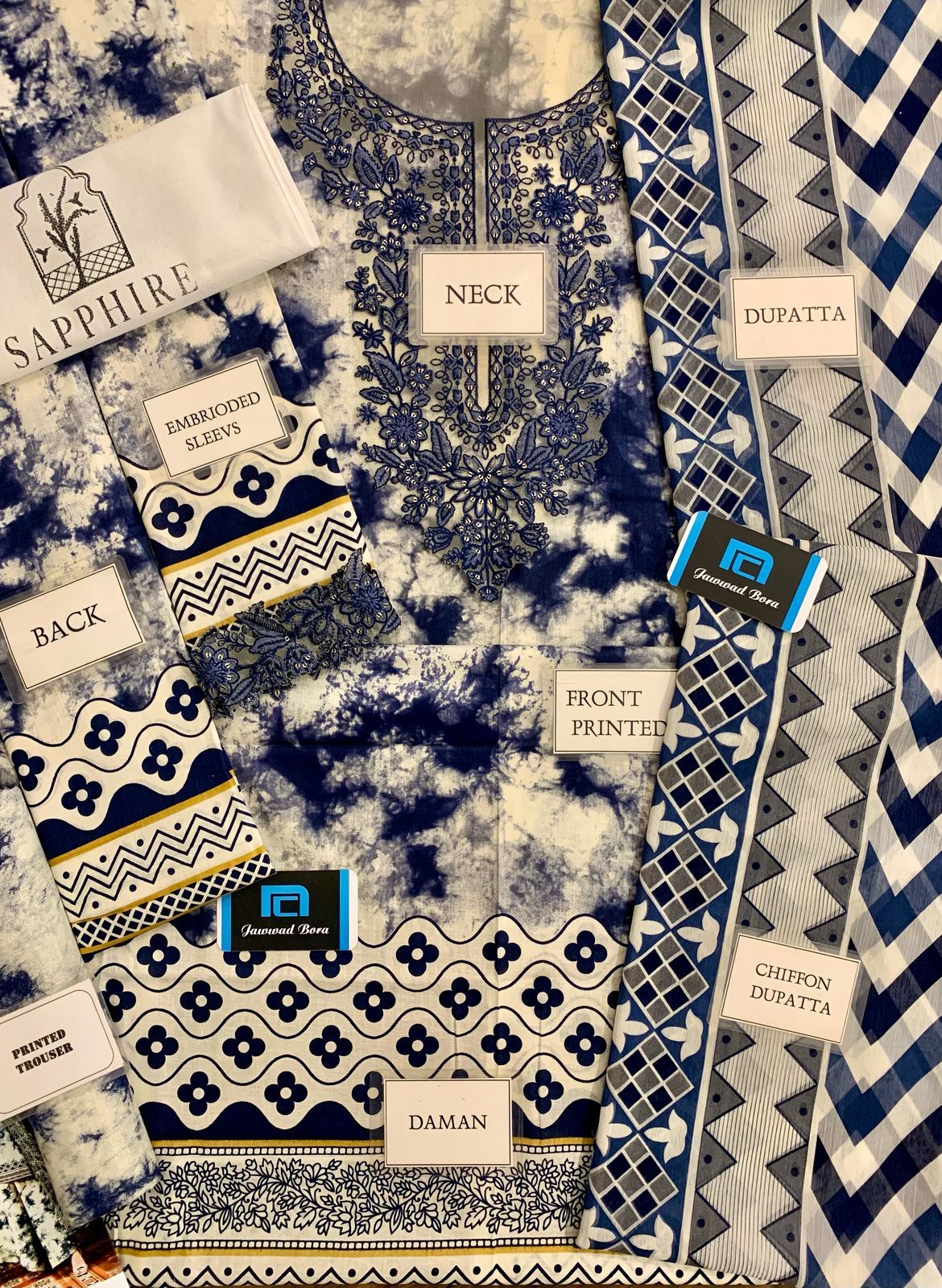 Sapphire Beautiful Design D-210 3 Colors Luxury Pure Lawn Embroidered Dress 2025